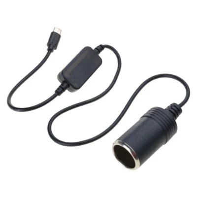 Portable USB C to Car Cigarettes Outlet Converter Cord 5V to 12V Adapter