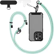Adjustable Phone Crossbody Strap Pad, 160 CM Universal Phone Lanyard, Anti-Theft Cell Phone Neck Holder, Multifuctional Compatible with Most Smartphones (Green)