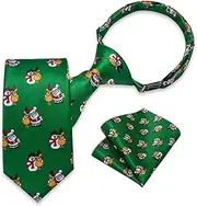 [DiBanGu] Boys Christmas Pre-tied Bowtie and Pocket Square Set Adjustable Strap Festive Bowtie for Kids Xmas Holiday Party