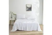 Dreamaker Micro Flannel Sheet Set - White