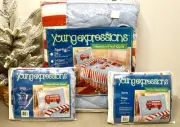 NEW Pem America Kids Fire Engine Dog Stripes Patchwork Quilt Shams Bed Set TWIN
