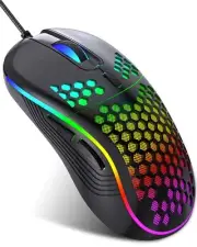 Wired Gaming Mouse Computer Mouse Ergonomic Mice Honeycomb Design with RGB Ba...