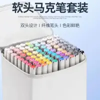在飛比找樂天市場購物網優惠-麥克筆 馬克筆 繪畫 製圖 彩色筆 日本軟頭馬克筆 可加墨雙