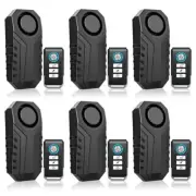 Loud 113dB Wireless Anti-Theft Vibration Motorcycle Bike Security Alarm 6 Remote