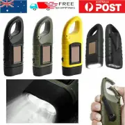 Hand Crank Solar Powered Rechargeable LED Camping Emergency Flashlight Torch AU