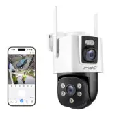 [Dual-Image 180+° FOV] 6MP 2-in-1 WiFi Home Security Camera with AI Tracking,...