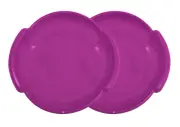 Superio Round Snow Saucer Sled 2 Pack Fuchsia Pink 24" Disc for Kids and Adults