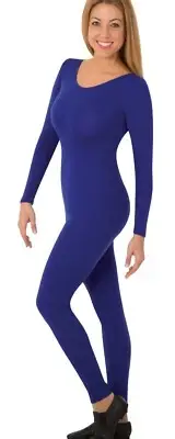 Body Wrappers Girl's Long Sleeve Unitards 6X-7 BLUE