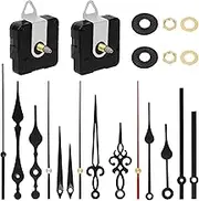 Mardatt Clock Mechanism Kit 2 Piece Wall Clock Mechanism with 5 Different Pairs of Hands Clock Repair Parts Replacement, Clock Movement Parts Battery Silent Wall Clock System Hands (16mm/0.62")