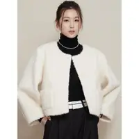 在飛比找ETMall東森購物網優惠-23ss韓版馬海毛呢子外套短大衣