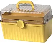 FOMIYES Portable Medicine Storage Case Aid Box Organizer for Family Outdoor Use Lightweight Emergency Medication Chest with Handle Capacity Lemon