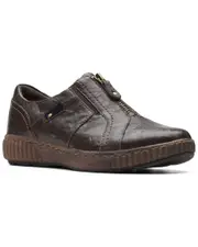 Clarks Magnolia Zip Leather Flat
