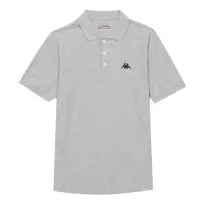 在飛比找momo購物網優惠-【KAPPA】時尚中性休閒棉感短袖POLO衫(灰麻花 311