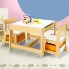Scandi Kids 3 in 1 Activity Table and Chairs Set | Childrens Play Study Desk...