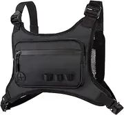 Water Resistant Chest Pack - Minimalist Running Pack for Workouts, Running Phone Holder with Extra Storage, Lightweight Running Vest, Running Backpack with Reflective Print Chest Bag Running Belt