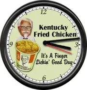 Colonel Sanders KFC Kentucky Fried Chicken Restaurant Diner Sign Wall Clock