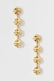 Women's Special Occasion Leonora Textured Metal Drop Earrings in Gold one size