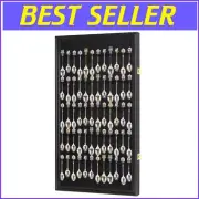 Pre-Assembled Black 60 Spoon Display Case with UV Protection - Elegant Design
