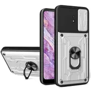 case For Nokia C10 /C20 Slide Camera Lens Protection and Built in 360 Rotatable Ring Holder - White