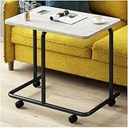 Coffee Tables Removable Side Table with Wheel Retro Tea Table Living Room Balcony Small Apartment Sofa Home (Color : Black, Size : 60X40X65CM)