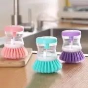 2In1 Kitchen Cleaning Brush Pot Dish Brush With Washing Up Liquid Dispenser New