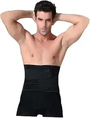 Men's Tummy Belt Waist Trimmer Slimming Belt Band XXL Size Black Elastic