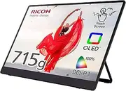 Ricoh Portable Monitor 150BW, 15.6" OLED Screen, Ultralight (700g), Multi-Touch Screen, Wireless, Portable Monitor, DCI-P3, USB Type-C