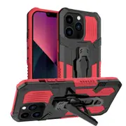 For iPhone 15 Pro Case Tough Protective Cover Holder Clip Red