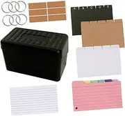 HOMSFOU Color Coded Index Cards Set with Storage Box for Note Organization Study and Office Use Versatile Color Index Cards with Lines for Easy Categorization and Data Management