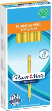 Paper Mate Non Stop Mechanical Pencil Hb 0.7Mm Lead Amber Barrel Pack 12