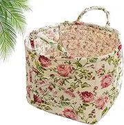 Boho Fabric Storage Basket, Large Capacity Fabric Storage Basket, Boho Floral Laundry Baskets, Portable Collapsible Laundry Hamper for Clothes and Sundries (I)