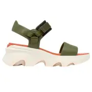 Sorel Kinetic Impact Y-Strap High Women's Casual Sandals, Utility Green/Pearlesc