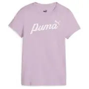 Puma Essentials Script Graphic Crew Neck Short Sleeve T-Shirt Youth Girls Size X