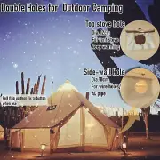 Outdoor Waterproof 4M/5M Oxford Bell Yurt Tent with 2 Stove Jacks for Glamping