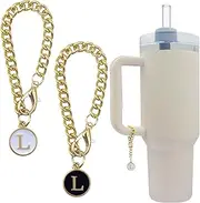 Velaco Letter L Charm Accessories for Stanley 20 30 40 oz Tumbler with Handle, Chains with Initial Letter for Stanley Cup 30 40 oz with handle - 2 PCS