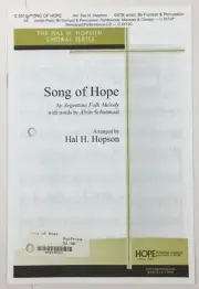 Song of Hope Argentine Folk Melody SATB Choral Sheet Music Trumpet Percussion