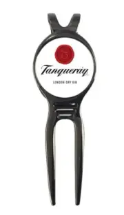 Tanqueray Gin Golf Ball Marker + Black Gunmetal Divot Tool
