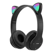 Bluetooth 5.0 Wireless Cat Ear Headset Foldable LED Kitty Headphone