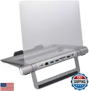 ClearClick 6-in-1 USB-C Portable Docking Station and Laptop Stand - 2X USB 3.