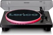 Lenco Turntable with Two Built-In Speakers and LED Lights