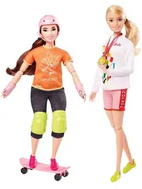 在飛比找Yahoo!奇摩拍賣優惠-芭比 正版 2020 東京 奧運 運動 芭比娃娃 滑板 吉祥