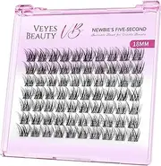 VEYESBEAUTY Lash Clusters Individual Eyelash Extensions Thin & Invisible Band DIY False Eyelashes for Self-application Newbie's Five-Second Series Natural Wispy Lash Tray, LuxeBold 18mm Single Length