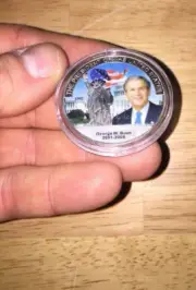 George W. Bush Novelty Coin USA Made BU Encapsulated Gift President Collector