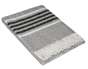 Richmond Reclaimed Wool Blend Throw Rug - Grey