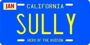 Chesley Sully Sullenberger Hero of the Hudson License plate