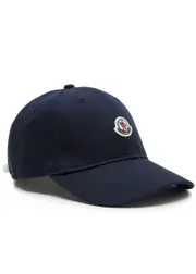 Moncler Kids Logo Cotton cap - Blue Navy Other - L (L) L (L)