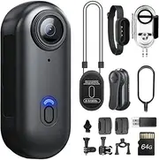 H88 4K Body Cameras with Audio and Video Recording - Waterproof 4K Body Camera, Magnetic and with 360° Clamp, 120 Minutes Battery for Cycling, Walking Animals (4K-64G)