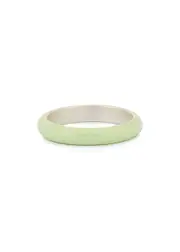Fry Powers Unicorn Rainbow Yellow Enamelled Sterling Silver Ring - Lime 5