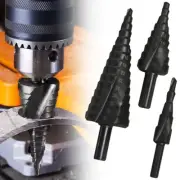 3PCS HSS Step Drill Bit Set Large Cone Titanium Bit Set Metal Hole Cutter +Pouch