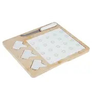 6pc Davis & Waddell Valencia Cheese Board w/ Knife/Name Flags Set Natural/White